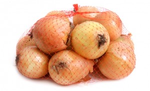 Onions in mesh bag
